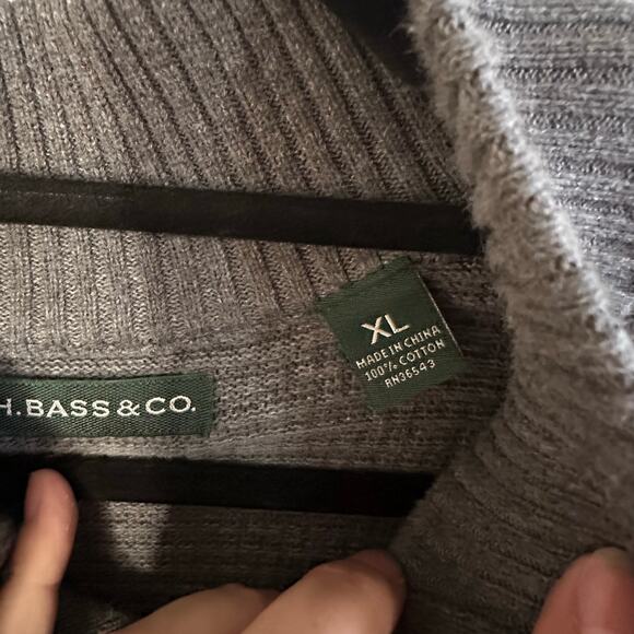 Mens vintage G.H Bass & Co. button waffle grey long sleeve sweater size XL - Picture 7 of 7